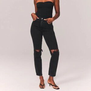 Abercrombie & Fitch 90's Straight Ultra High Rise Ripped Jeans Curve Love